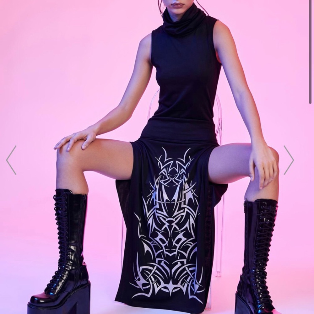 Black Reflective Maxi Dress
